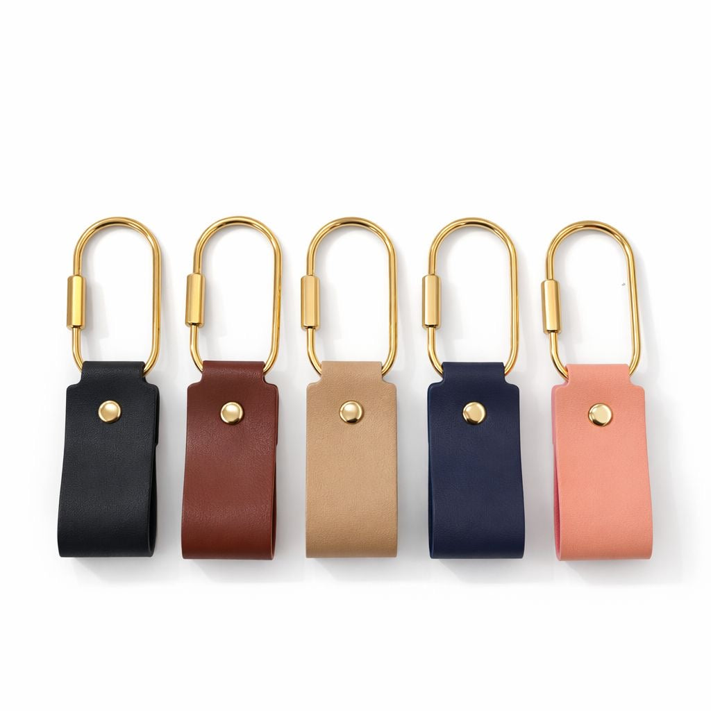 Personalized Rounded Leather Key Holder